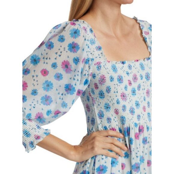 💕LOVESHACKFANCY💕 Miri Midi Dress ~ Deep Cotton Candy 1000% Cotton Size P NWT - Picture 7 of 16